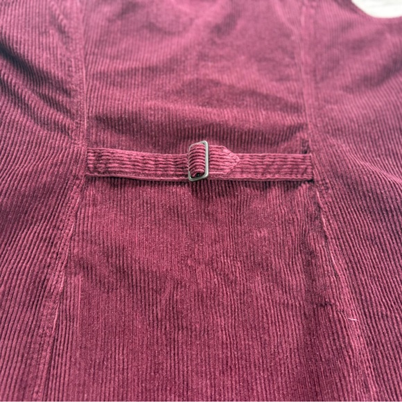 NWT Levi's Corduroy Button Front Dress XL Burgundy Plum Buckle Back Pinafore - Picture 11 of 12